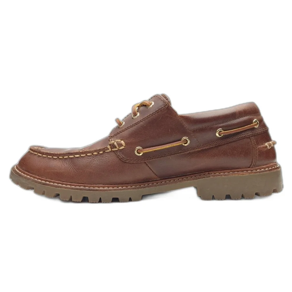 Sperry Gold Cup Brown Lug Chukka Boots Full-Grain Leather Moc Toe 12 Old Money